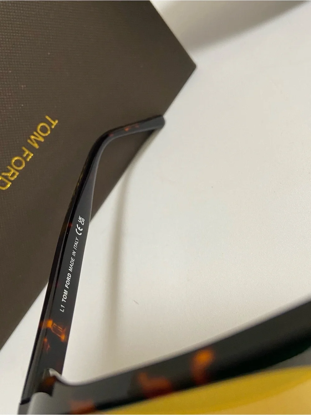 Tom Ford Men’s Tortoiseshell Sunglasses with Yellow Lenses